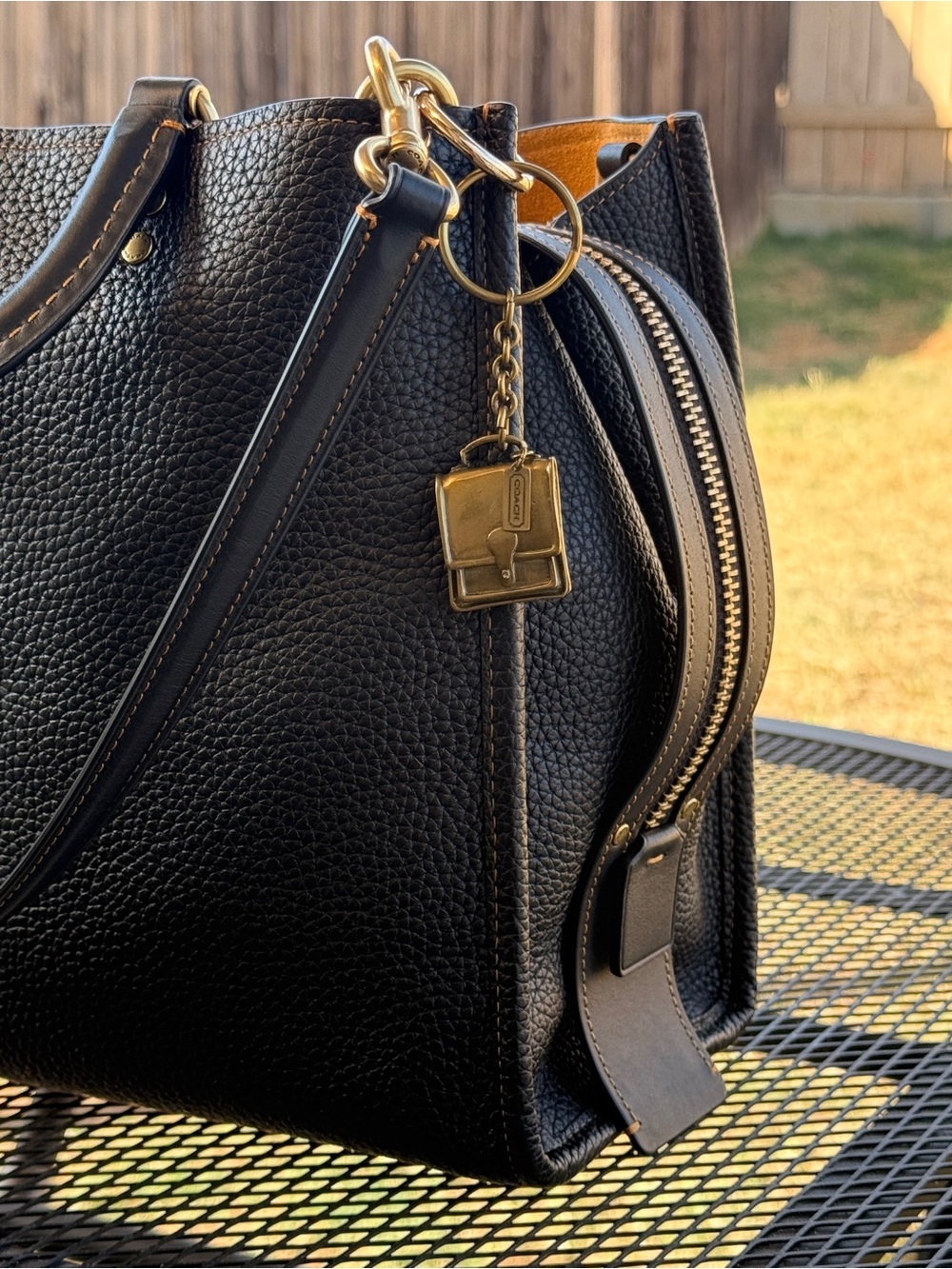 Coach Vintage Solid Brass Station Bag Keychain Bag Charm